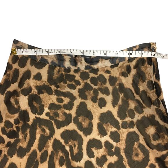 Tobi Modern Day Skirt Leopard Animal Print A-Line Midi Brown Black Women's Small - Picture 5 of 11